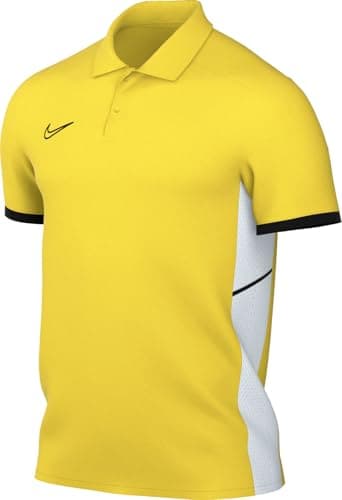 Image of NIKE FZ9759-719 M NK DF ACD25 SS POLO Sweatshirt Men's TOUR YELLOW/BLACK/WHITE/BLACK Size M