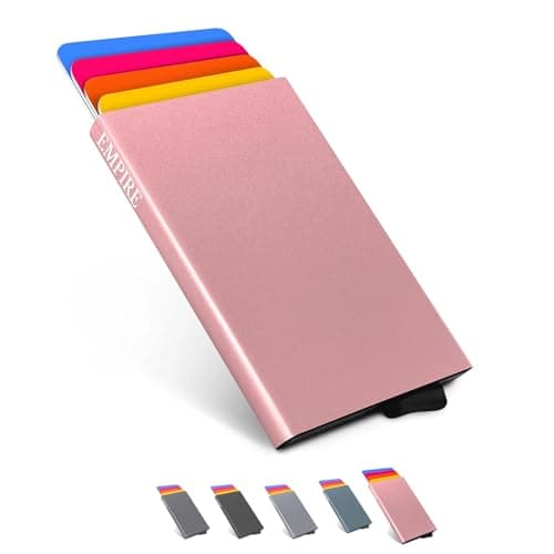 Image of Empire Card Holder | Slim Wallet for Men & Women, RFID/NFC Blocking Minimalist Credit Card Holder, Small Front Pocket Wallet, Durable and Stylish |Perfect Everyday Carry Accessory (Sparkle Pink)
