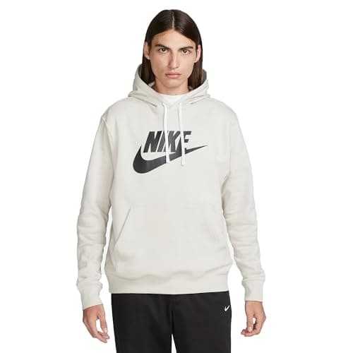Image of Nike Sportswear Club Fleece Men's Graphic Pullover Hoodie, Light Bone/White/Black, 4XL