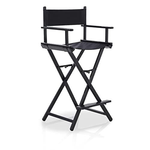 Image of BTGGG Folding Directors Chair Professional for Makeup Artist, Heavy-Duty Chairs for Vanity Makeup Chair with Footrest, Tall Camping Chairs for Adults, Seat Height 77cm, Make Up Chairs