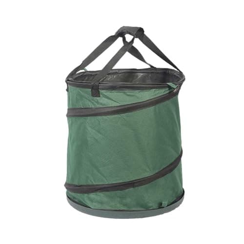 Image of Large Heavy Duty Collapsible Garden Waste Bags 165 Litres , with Extra Strong Canvas Shell & Hard Base, Pop Up Waterproof Rubbish Bin Bags for Town & Country, Durable Tidy Storage Bags ,with Handles