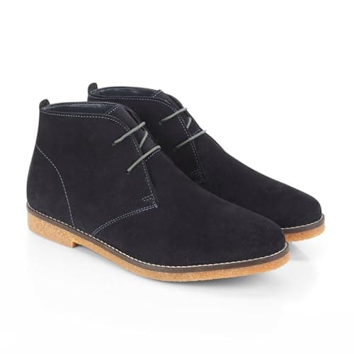 Image of Silver Street London Barnaby Mens Suede Chukka Boots Extra Padded Comfortable Casual Mens Boots, Navy-9