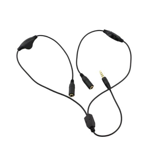 Image of iCables Earphone/Headphone Audio Jack Splitter With Separate Volume Controls - Works with Smartphones, Tablets, Laptops, HiFi, DVD, MP3 and MP4 Players - Audio 3.5mm Jack Y Shape Splitter - Black