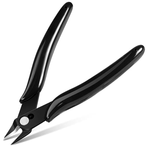 Image of Ainiv 1PC Micro Wire Cutter, Spring-Loaded Side Cutting Pliers Flush Cutters, Precision Diagonal Cutting Pliers in CRV Steel, Wire Snips for Electrical, Homes, Craft, Jewellery, 3D Print Models-Black