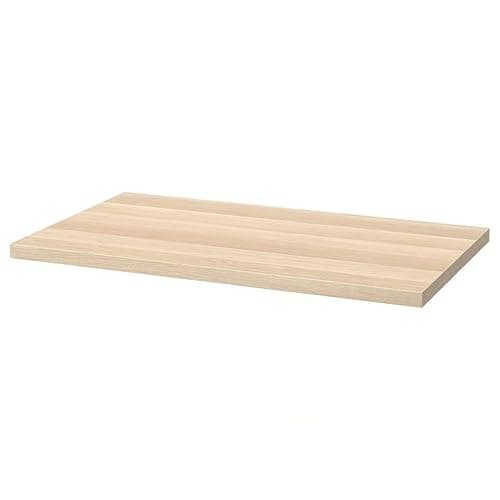 Image of ZRIZAURA LINNMON Table Top – Rectangular Tabletop Work Surface – Scandinavian Minimalist Furniture Replacement Panel – 100 × 60 cm (White stained oak effect)