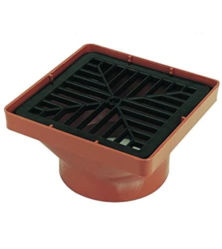 Image of FLOPLAST Underground Drain 110mm Square Hopper & Grid - Pack of 2