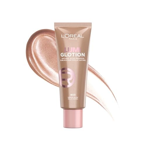 Image of L'Oréal Paris Multi-Use Glow Enhancer, 24h Hydration with Shea Butter and Glycerin, for Face and Body, Paradise Lumi Glotion, Shade 903: Medium Glow, 40 ml