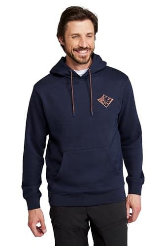Image of Mountain Warehouse 3 Peaks Mountain Mens Hoodie - Cotton-Polyester Blend Sweathsirt with Drawcord & Kangaroo Pocket - Best for Spring Summer, Holiday & Outdoors Navy XS