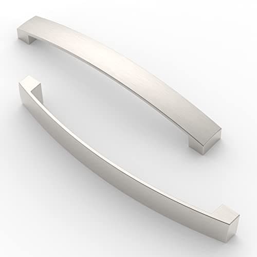 Image of FURNIWARE 10 Pack Cabinet Handles, Hardware Drawer Pulls, Aluminum Kitchen Cabinet Door Handles Pull, Brushed Nickel-160mm(6.3 Inch) Hole Center