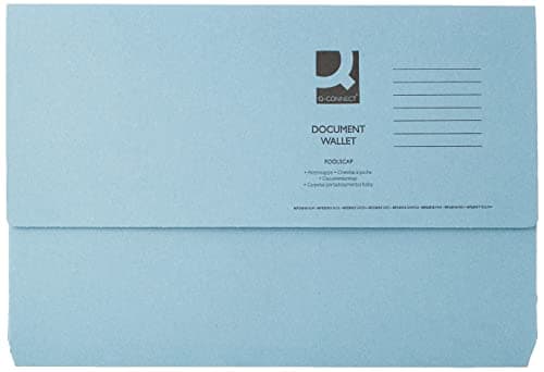 Image of Q-Connect Document Wallet Foolscap Blue (Pack of 50) KF23011