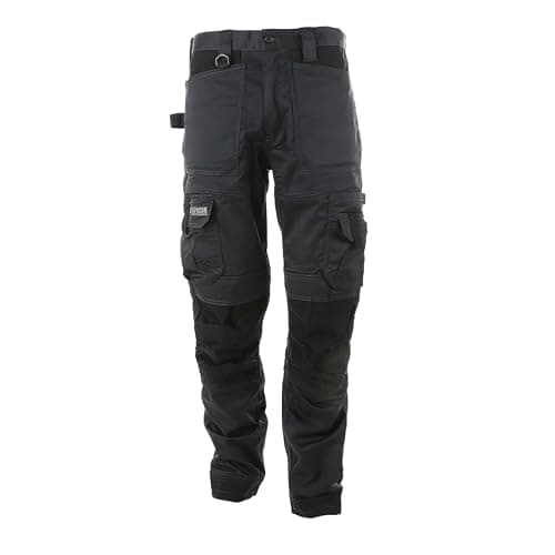 Image of Apache Workwear Men's Site Trouser | ATS 3D Stretch Holster Trouser | Grey/Black 33L x 32W | Cordura Side Cargo Pocket | Low Rise Comfort Waist | Reinforced Hem Knee Pad and Phone Pocket