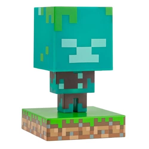 Image of Paladone Minecraft Drowned Zombie Mini Icon Light, Officially Licensed Lamp for Kids Bedrooms, Gaming Rooms and Home