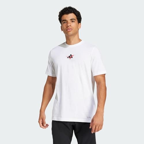 Image of adidas Men's Tennis Happy 3 Balls Graphic T-Shirt, White, XS
