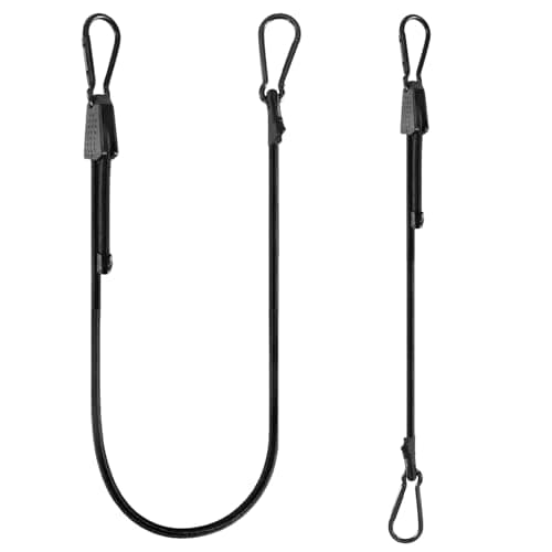 Image of 2-Pack Adjustable Bungee Cords with Carabiner Hooks, 1-Meter Heavy Duty Elastic Straps for Securing Luggage, Bicycle, Car Roof Rack & Camping Gear, Durable Outdoor Travel Accessories