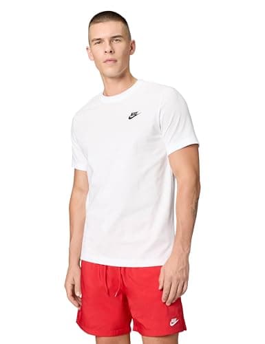 Image of NIKE Mens M Nsw Club Tee T-Shirt, White/Black, S EU