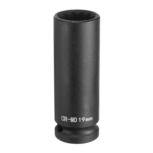 Image of sourcing map 12-Point Deep Impact Socket 1/2 Inch Drive 19mm Metric Chrome Molybdenum Alloy Steel Spindle Axle Nut Impact Socket