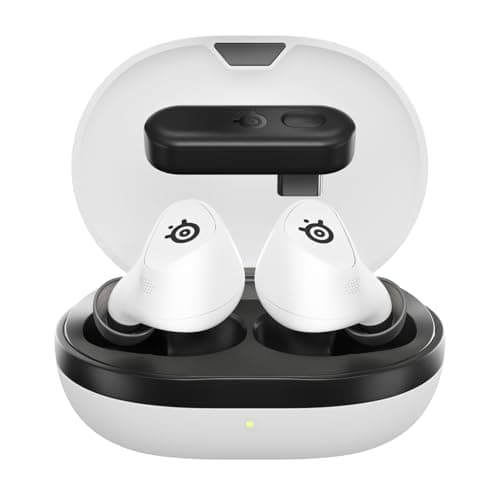 Image of SteelSeries Arctis GameBuds for PS5 - Wireless Gaming Earbuds - 2.4GHz + BT 5.3 - ANC/Transparency - IP55 Water Resistant - 40H Battery - Wireless Charging - PS5, PC, Switch 2, Mobile - White