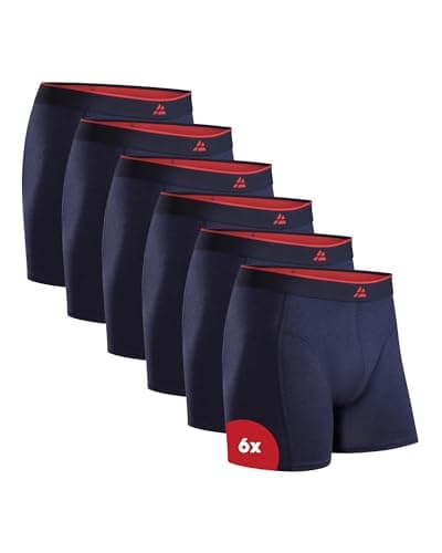 Image of DANISH ENDURANCE Men's Bamboo Boxers, Comfortable, Breathable Underwear, Tagless, Optional Open Fly, 6 Pack, Navy Blue, L