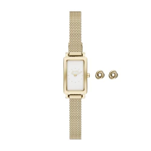 Image of Skagen Hagen Micro Women's 30MM Gold-Tone Stainless Steel Watch Gift Set, SKW1158SET