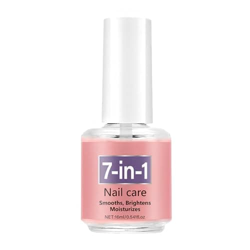 Image of 7-in-1 Nail Strengthener - Extra Strong Nail Strengthener for Damaged Nails - Quick Dry Peel Off Water Resistant Nail Polish, Transparent Pink Gloss Care, No Lamp Home Nail Care Manicure Oil 16ml