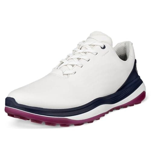 Image of ECCO Mens LT1 Lace Up Waterproof Golf Shoes - White/Marine - UK 12-12.5