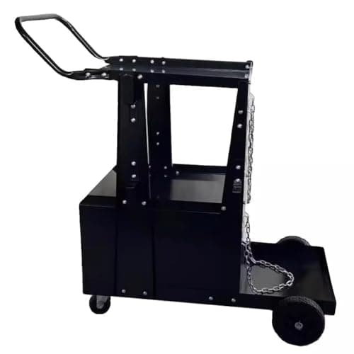 Image of zktoermn Welding Cart, Heavy Duty Rolling Welder Carts With 360 Swivel Wheels, Large Size Welder Cart With Anti-Theft Lockable Cabinet for MIG MMA TIG Welding Machine And Plasma Cutter Tank