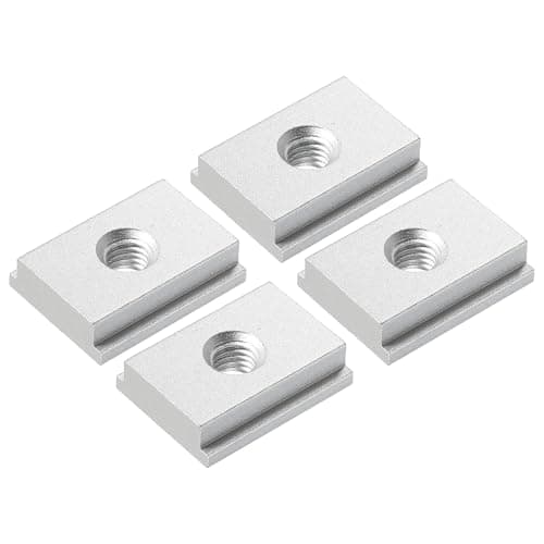 Image of M METERXITY Aluminum t Track (10Pcs, 1.2Inch, M8, Silver)- T-Slider for T-Slot Miter Slider, Double-Cut& Pre Drilled Mounting Holes, Apply to Woodworking/Fixtures/Crosscut Sled/Router Table