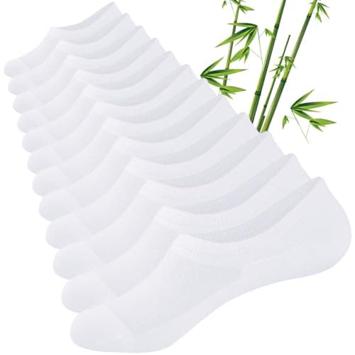 Image of Cirorld Bamboo No Show Trainer Socks Mens Womens, 6 Pairs Invisible Low Cut Socks for Men Ladies, Thin Breathable Casual Short Sock with Non-Slip Silicone Stripes, Summer Ankle Liner Sock