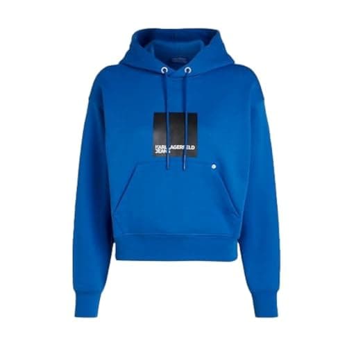 Image of KARL LAGERFELD JEANS, Women's, Box Logo Hoodie, Regular Fit, Blue, XXL