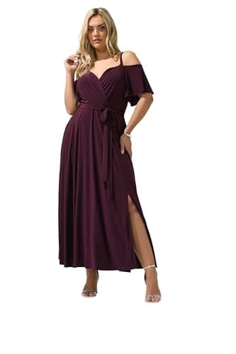 Image of Yours London Curve Cold Shoulder Maxi Dress - Women's - Plus Size Curve Purple