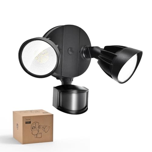 Image of Philips 21W 3000 lm LED Security Light Outdoor w/PIR Motion Sensor, 5000K Daylight Flood Light, Waterproof, Dusk to Dawn, 2 Heads, 4 Modes