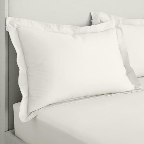 Image of Bianca 200 Thread Count Cotton Percale Oxford Pillowcase Pair Cream