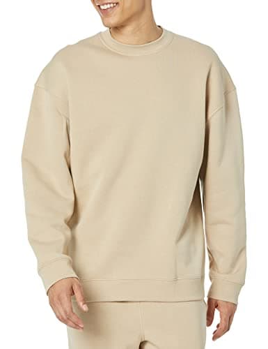 Image of Amazon Essentials Men's Oversized-Fit Crewneck Sweatshirt (Available in Big & Tall), Tan, XL
