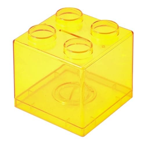 Image of Small Piggy Bank, Coin Bank Jar Money Box for Kids and Adult, Money Bank Coin Saving Pot Container Money Pot Building Block Design Money Savings Coin Piggy Bank (Yellow A)