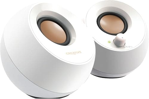 Image of Creative Pebble Modern 2.0 USB powered Compact Speaker Sound System with Clear Sound for Computer, PC, Laptop, Mac - White