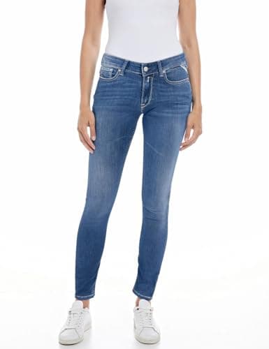 Image of Replay women's jeans with power stretch, blue (Medium Blue 009), 28W / 30L