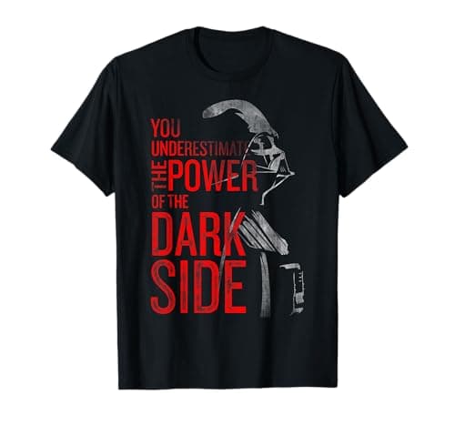 Image of Star Wars Darth Vader You Underestimate The Power Text T-Shirt