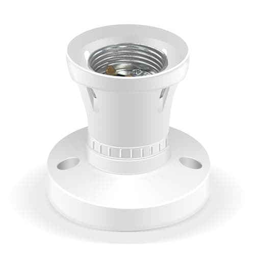 Image of Caldarax E27 Ceiling Rose Lamp Holder, Straight Socket, White E27 Lamp Base Socket, Screw Light Ceiling Pendant Fitting, Screw in Light Fitting for Ceiling Pendant, Wall Adapter
