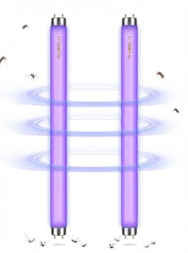 Image of GlintBay T8 15W Fly Killer Replacement Bulb, 2 Pack 18 Inch 450mm UV-A BL368 Tube Light, F15T8/BL 368nm G13 2 Pin Insect Killer Lamp for Electric Fly Killers, Bug Zappers and Insect Traps
