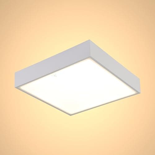 Image of TEKLED Sleek LED Bulkhead Light | Bathroom IP65 Waterproof 24W 4000K 2600lm Cool White CCT | Large Flush Ceiling Light | Interior Exterior Adjustable Wall or Ceiling Mounting Fitting -Square