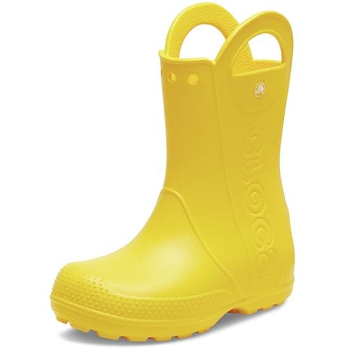 Image of Crocs Unisex-Child Handle It Rain Boots, Yellow/Yellow, 1 UK