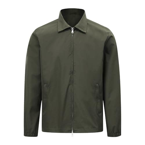 Image of Allthemen Men's Lightweight Smart Casual Jacket Cargo Sports Windbreaker Spring Autumn Coat Outdoor Loose Fit Green M