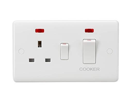 Image of Knightsbridge CU8331 Curved Edge 45 A DP Switch, White