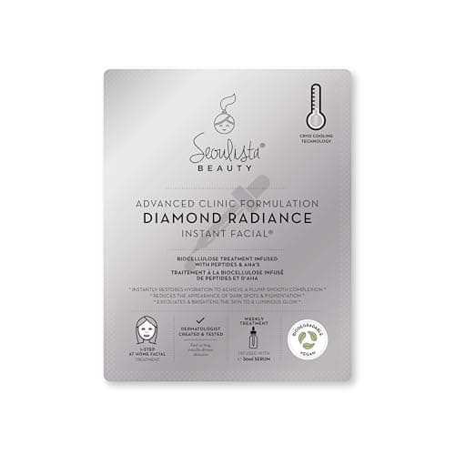 Image of Seoulista Beauty Advanced Clinic Formulation Diamond Radiance Instant Facial – Anti-Ageing Treatment With Peptides, Vitamin C, Niacinamide - Dermatologist Created Korean Skin Care - Award Winning