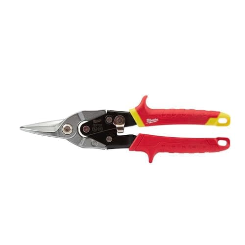 Image of Milwaukee 48-22-4530 48224530 Metal Aviation Snips Straight Cut, Red