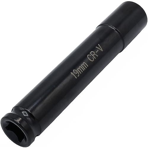 Image of 1/2" Drive by 19mm Deep Impact Socket, Heat-Treated CR-V Steel 6" Length, 6-Point Metric Size (19mm)