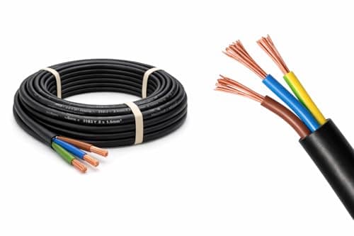 Image of 3183Y Black 3 Core Flexible Cable – PVC Insulated Mains Flex (3G Electrical Flex, Cut Length) 2.5mm