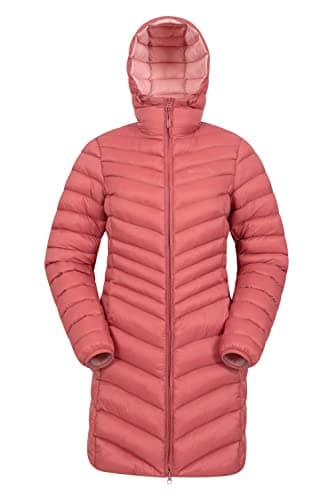 Image of Mountain Warehouse Florence Womens Long Padded Jacket - Lightweight, Water Resistant Puffer Rain Coat, Warm -30C Heat Rating - Autumn, Winter, Outdoor Rust Women's Size 14