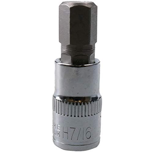 Image of 7/16" Hex Key Socket/Bit 3/8" Drive Imperial AF SAE 6 Sided Allen Key 48mm Cr-V