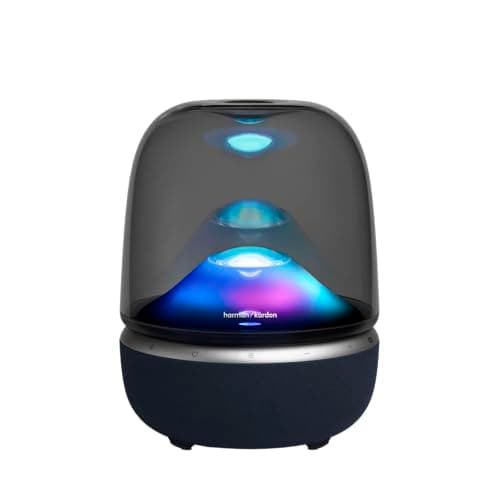 Image of Harman Kardon Aura Studio 5 Wi-Fi Home Speaker, Constant Sound Field Technology with 3-Way Speaker Design, Multi-Speaker Connection by Auracast, Colourful Lightshows, 360° Ambient Glow, Black